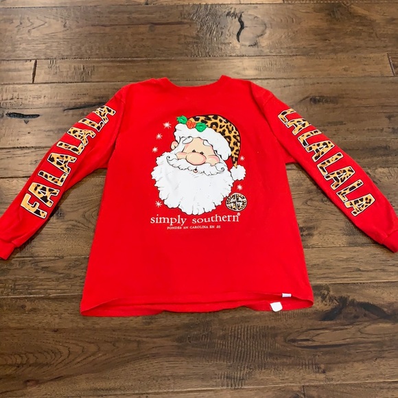 Nwot Girls Simply Southern Santa Shirt 